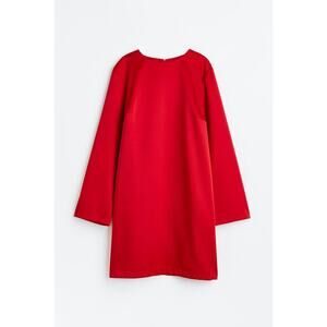 H&M Mini Dress satin cocktail flared sleeve Red Size XL